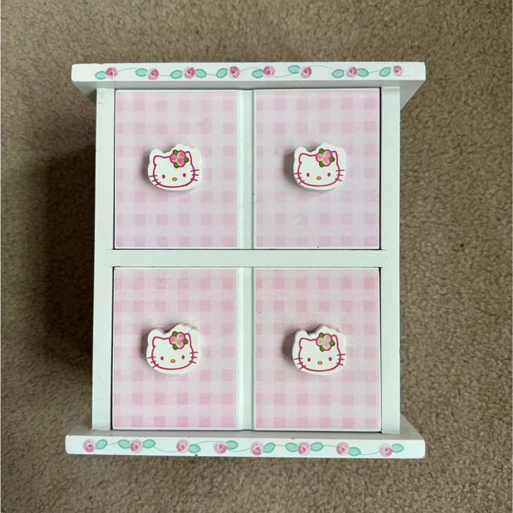 Hello Kitty Pink and White Four-Drawer Mini Organizer/Jewelry Box